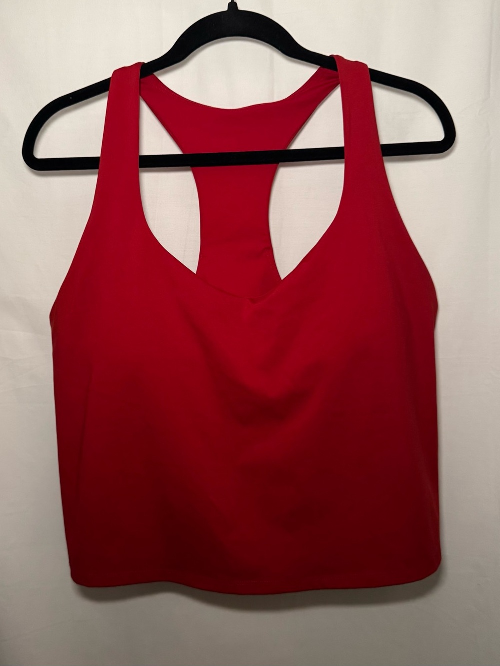 Fabletics Anywhere Cropped Built-In Bra Tank Top Red XL (No Tag - See Meas)